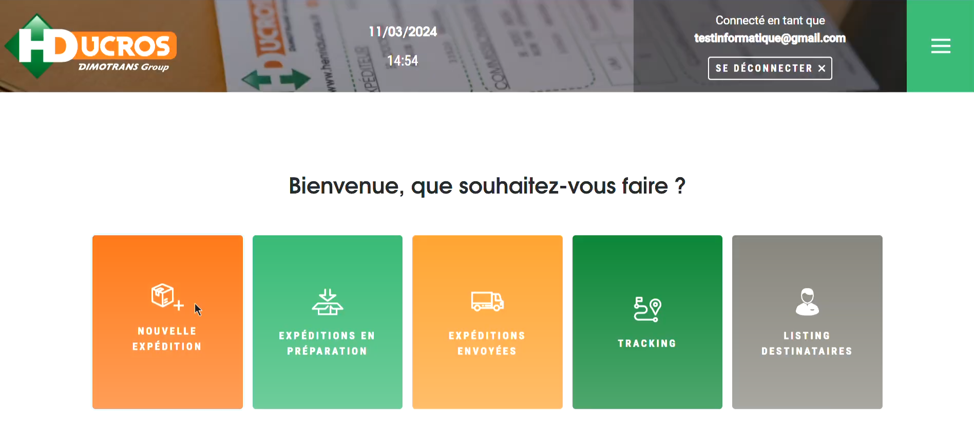 Accueil du chargeur WEB